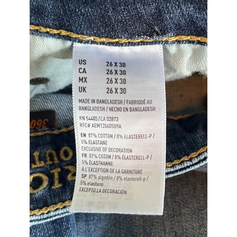 American Eagle Jeans Mens 26x30 Blue 360 Extreme Flex Slim‎ Straight Mid Rise - Picture 7 of 8